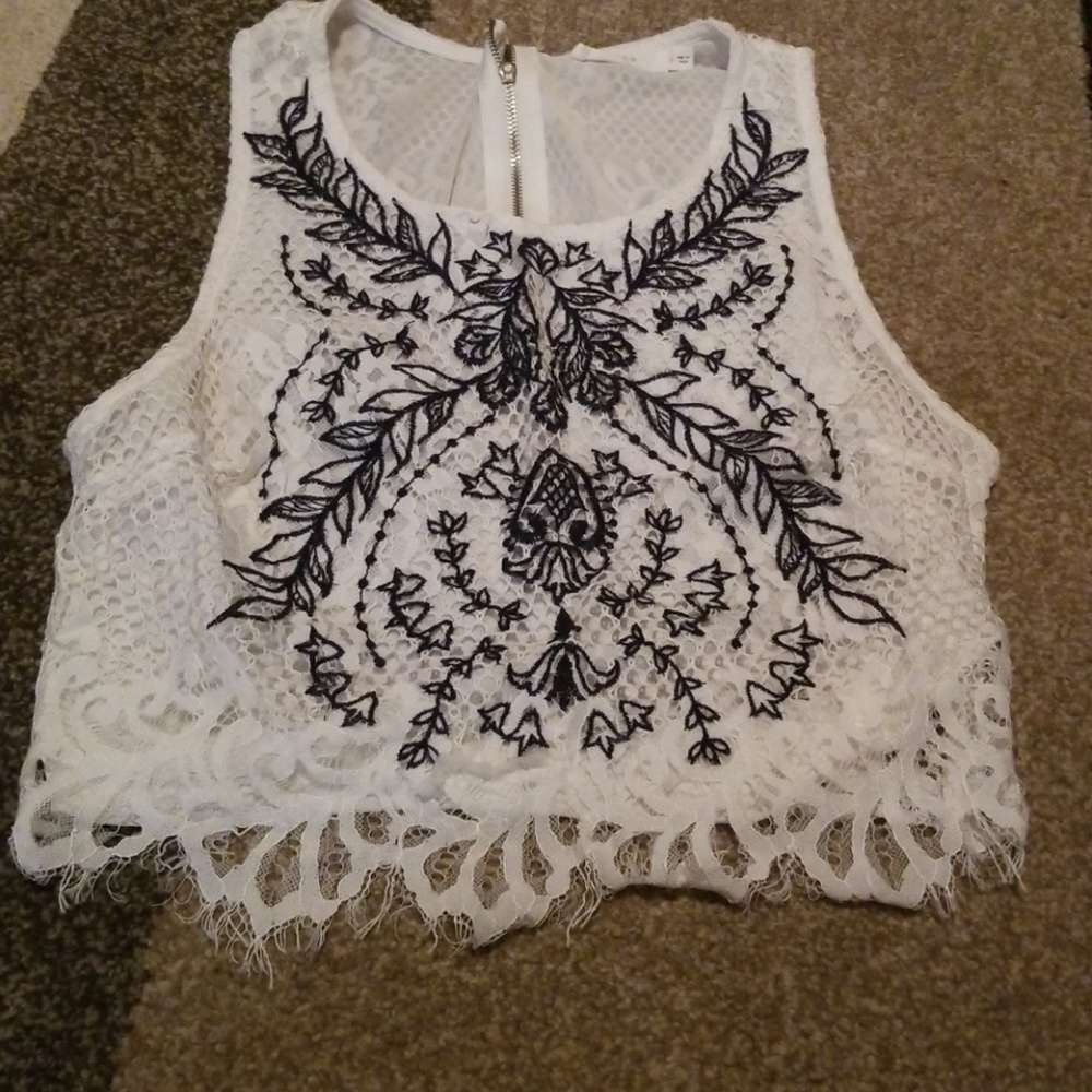 White crop top